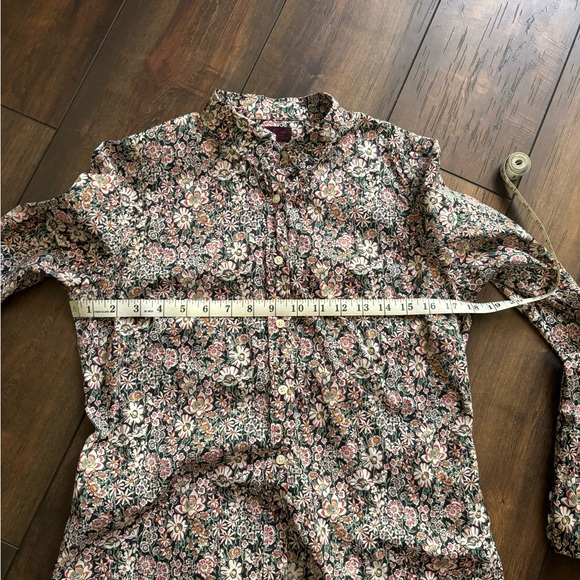 J Crew London of Liberty 100% Cotton Button Down Shirt Floral Artsy Print Blouse - Picture 10 of 10